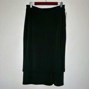 Sympli Midi Skirt Size 10 Green Juniper Classic Pull on Straight